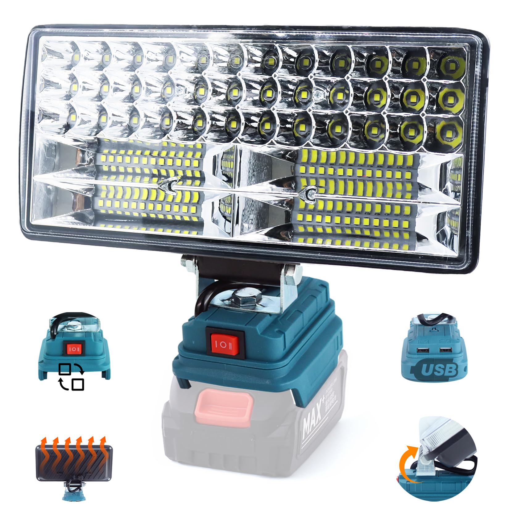 Amazon.co.jp: ZACPKUCO LED投光器 作業灯 8000LM 超高輝度